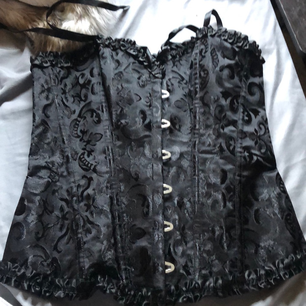 Black frilly corset